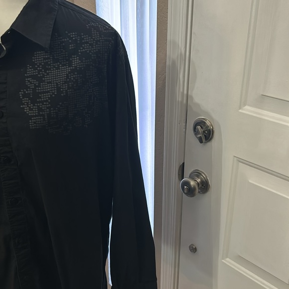 Red level nine cotton Lycra blend button down - Picture 3 of 6